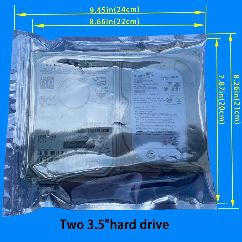 Daarcin 30pcs Large Anti Static Bags,Resealable ESD Bags 8.26x9.45in/21x24cm with Labels for Hard Drive SSD HDD and Electronic Device - Image 2